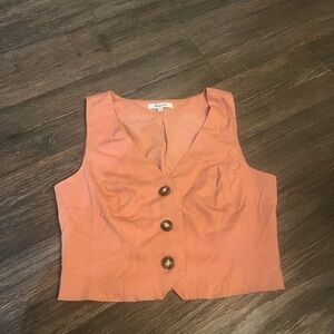 Madewell Katrina Crop Vest Top Dried Rose Size 0